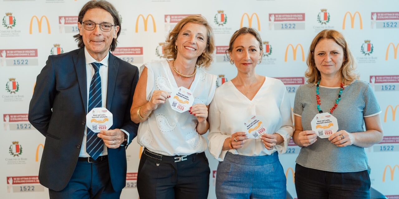 McDonald’s contro la violenza sulle donne. Presentata l’iniziativa in rete con il Comune di Bari