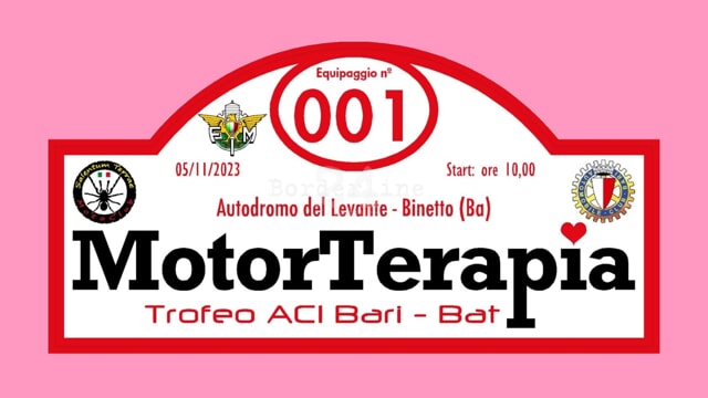 MotorTerapia, Trofeo Aci Bari-Bat, il 5 novembre all’Autodromo del Levante di Binetto