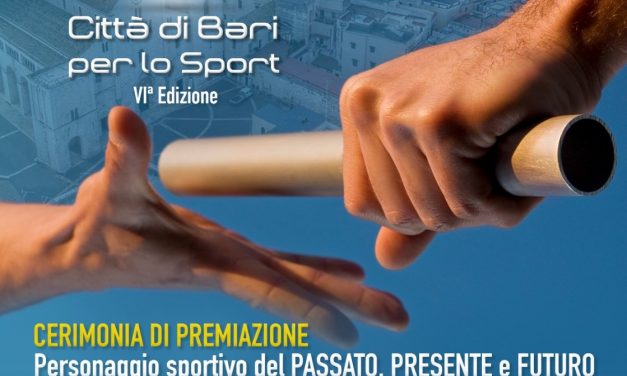 Il 2 ottobre saranno ufficializzati i vincitori del Premio Nikolaos dello Sport città di Bari
