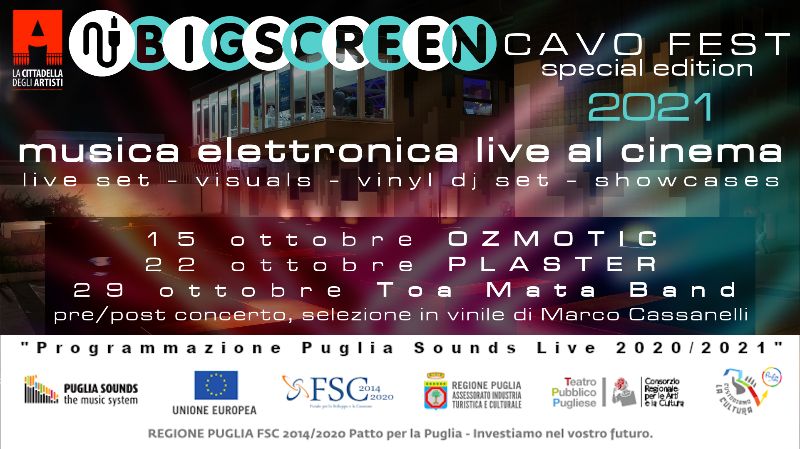 CAVO FEST 2021: il 15 – 22 – 29 ottobre il festival di musica elettronica torna a Molfetta