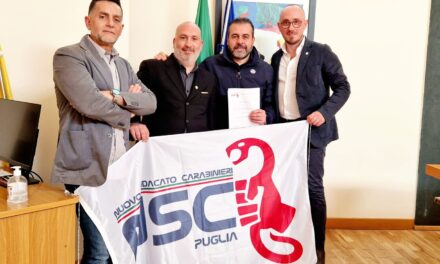 Il Nuovo Sindacato Carabinieri Puglia incontra L’Onorevole Giovanni Maiorano