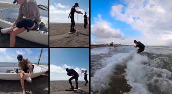 Matteo Mariotti torna sul surf con la protesi dopo l’attacco di uno squalo